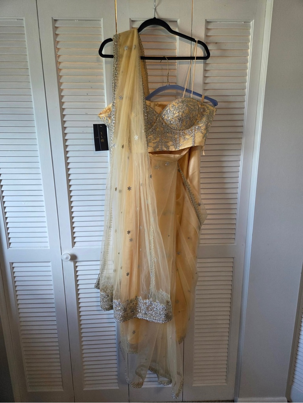 Embroidered corset style saree